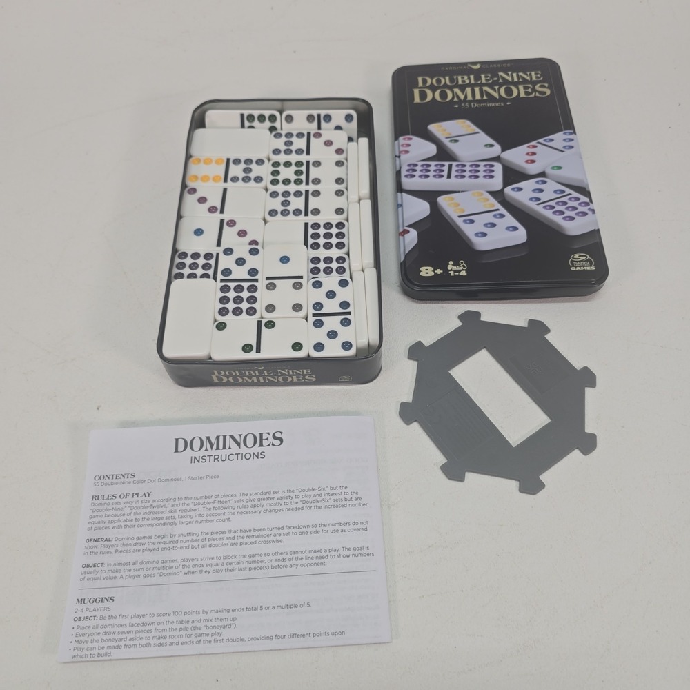 Games Cardinal Classics Double Nine Dominoes Set in Storage Tin Dominoes for Kid